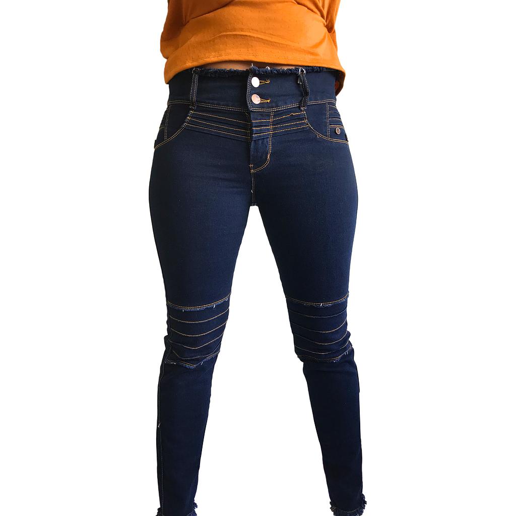 PANTALON MUJER JEANS RIVETEADO DINS