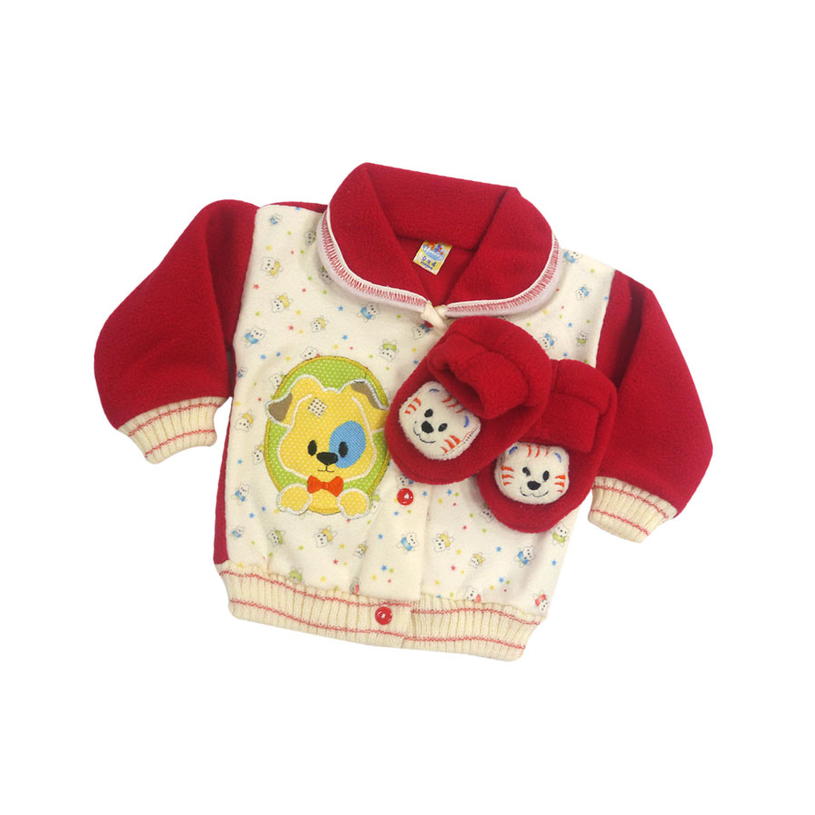 CONJUNTO 4PZ CHOMPA/BABUCHA POLAR B.H -5-