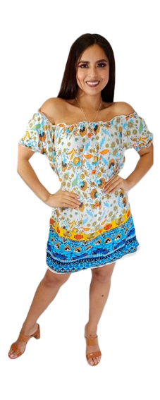 VESTIDO STRAPLESS BOTON CORTO LIANJO