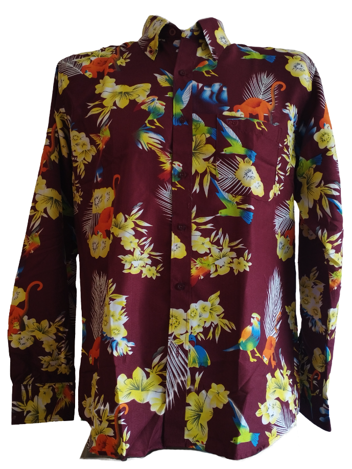 CAMISA HOMBRE M/C DISEÑO HAWAIANA  F18-33 GAIVANLE