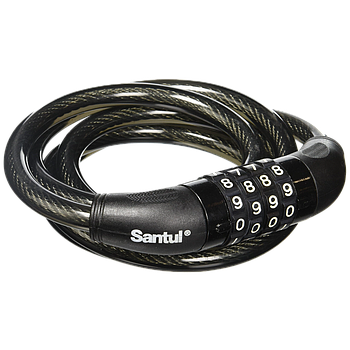 SANTUL CANDADO DE CABLE ESPIRAL 3/8 X 100 DE COMBINACION 4 DIGITOS 0000